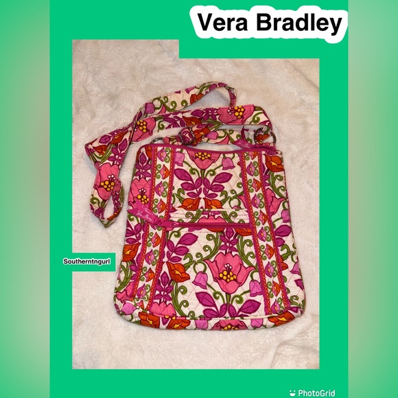 Vera Bradley Handbags - EUC VERA BRADLEY  RETIRED  “ Lilli Bell “  Quilted  Pink & Red Hipster Crossbody